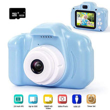 Load image into Gallery viewer, 1080P Kids Camera with Microphone and 2 Screen - Blue
