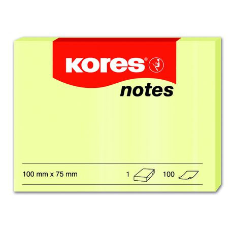 Kores Yellow Sticky Notes 100 x 75mm 100 sheets Buy Online in Zimbabwe thedailysale.shop