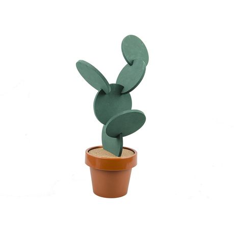 Cactus Coaster Set of 6 Pieces with Flowerpot