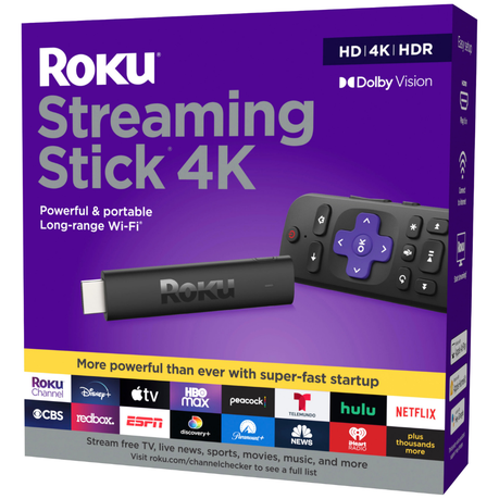 Roku Streaming Stick 4K Dolby Vision with Voice Remote and TV Controls
