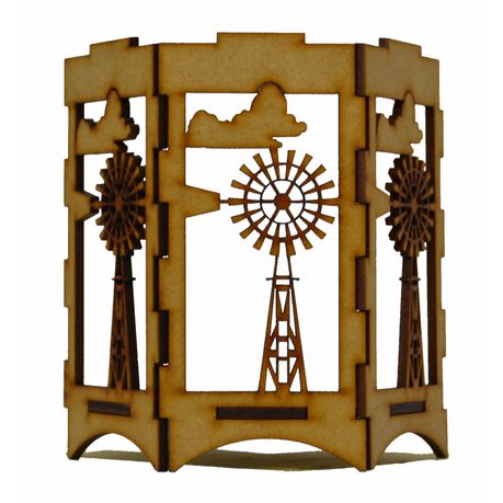Decor Candle Windmill Hexagon Magic shadow lantern box Night Light