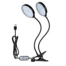 Load image into Gallery viewer, USB 360-Degree Rotary 2 Head Clip Holder Full Spectrum LED Grow Light
