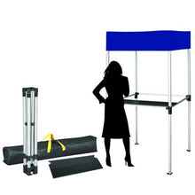 Load image into Gallery viewer, Gazebo 1m x 1m Aluminium Kiosk with  Shelf, Flat Canopy and Carry Bag
