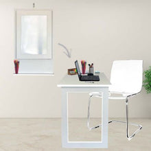 Load image into Gallery viewer, Fold Up Wall Mounted Desk &amp; Mirror 100x60cm -White
