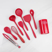 Load image into Gallery viewer, Hestia 8 Piece Silicone Kitchen Utensil Set - Red
