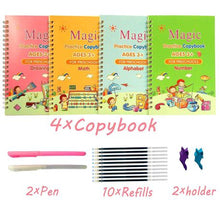 Load image into Gallery viewer, Magic Practice Copybook for kids Age 3+/10 refills+2pen box and 2 pen clip
