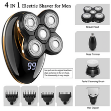 Load image into Gallery viewer, Man Up - Men’s 5-in-1 Waterproof Electric Head and Face Shaver - USB Charge
