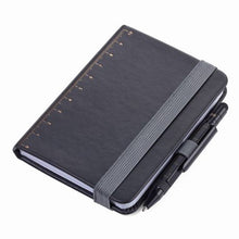 Load image into Gallery viewer, TROIKA Notepad A7 &amp; Mini Ballpoint Pen Toolkit LILIPAD+LILIPUT Black/Gold
