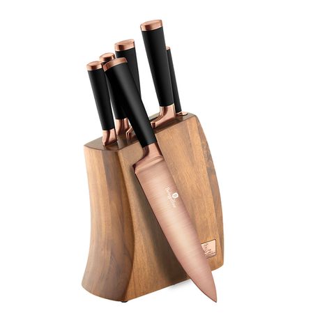 Berlinger Haus 7-Piece Knife Set with Wooden Stand - Black Rose Buy Online in Zimbabwe thedailysale.shop