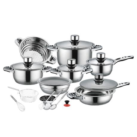 21 Piece Tommy Leopard Stainless Steel Cookware Set Buy Online in Zimbabwe thedailysale.shop
