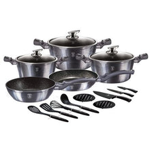 Load image into Gallery viewer, Berlinger Haus 17-Piece Marble Coating Non-Stick Cookware Set - Carbon Pro
