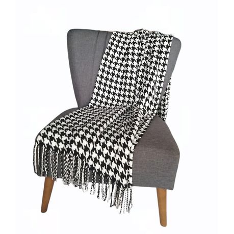 Nordic Houndstooth Decorative Knitted Throw Buy Online in Zimbabwe thedailysale.shop