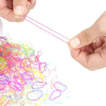 Load image into Gallery viewer, 300 Piece Ponytail Elastic Translucent Rubber Hair Ties Bands Girls - Pastel
