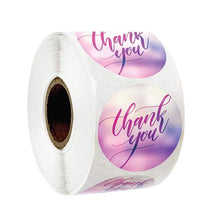 Load image into Gallery viewer, Thank you decorative sticker roll- 500 stickers (purple)

