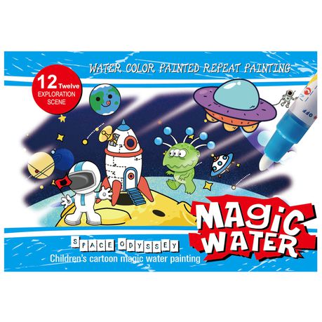 Reusable Magic Water Coloring Book - Space Odyssey Series Buy Online in Zimbabwe thedailysale.shop