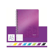 Load image into Gallery viewer, Leitz: A5 Ruled Perforated Punched WOW N/book Wire Bound - Purple
