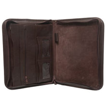 Load image into Gallery viewer, Kurgan Kenani Leather A4 zip Folder- Brown
