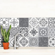 Load image into Gallery viewer, Fantastick Wall Decor - 20cm Mediterranean Grey Vinyl Wall Tiles
