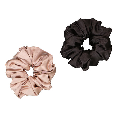 Dear Deer Super Sized satin Scrunchies (Black and Rose Gold) - Pack of 2 Buy Online in Zimbabwe thedailysale.shop