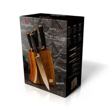 Load image into Gallery viewer, Berlinger Haus 7-Piece Knife Set with Wooden Stand - Black Rose
