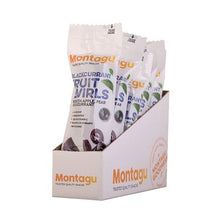 Load image into Gallery viewer, Montagu Dried Fruit Swirls Blackcurrant 10x 50g Box
