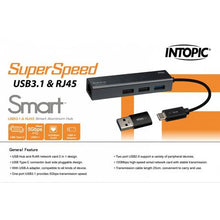 Load image into Gallery viewer, Intopic HBC-580 USB3.1 &amp; RJ45 Aluminum Hub
