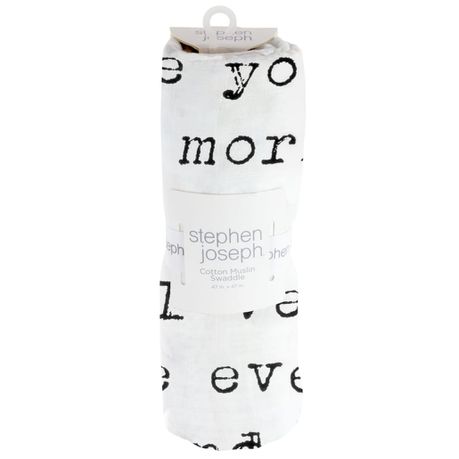 Stephen Joseph Black And White Muslin Blankets Moon Buy Online in Zimbabwe thedailysale.shop