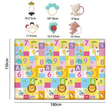Load image into Gallery viewer, Heartdeco Large Waterproof Baby Crawling Play Mat &amp; 6 Piece Teether Toys Set
