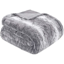 Load image into Gallery viewer, Wonder Trend Faux Fur Luxury Mink Thermal Heat Blanket Throw Light Grey
