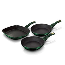 Load image into Gallery viewer, Berlinger Haus 3 Piece Titan Coating Fry Pan Set - Emerald Collection
