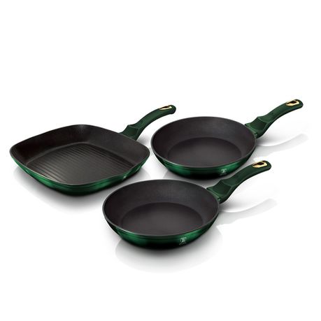 Berlinger Haus 3 Piece Titan Coating Fry Pan Set - Emerald Collection