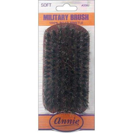ANN02082 - Annie -Soft Military Brush Pure Boar Bristles Dark Brown- 4 pack