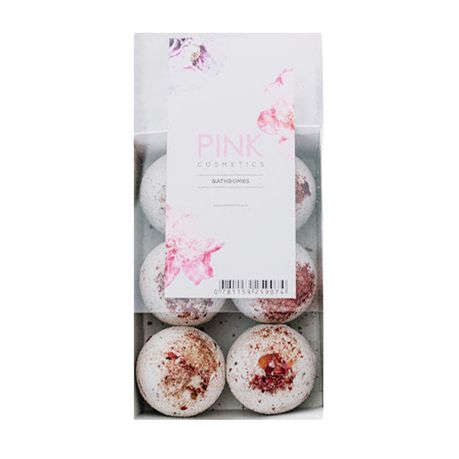 Pink Cosmetics- Rose petal Bath bombs with Coco butter (6) Buy Online in Zimbabwe thedailysale.shop