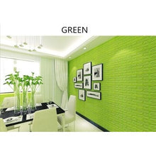 Load image into Gallery viewer, 10 Piece 3D Wall  Self-Adhesive Waterproof Wallpaper Panel  GREEN
