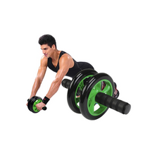 Load image into Gallery viewer, Ab Wheel &amp; Knee Mat - Dual Wheel Roller - Green 183114
