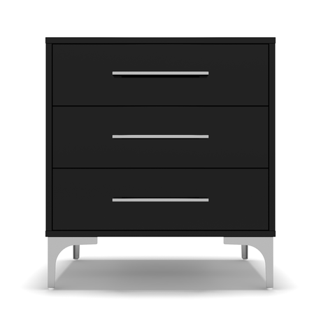 BAM! High Gloss 3 Drawer Bedside/Nightstand - Black Buy Online in Zimbabwe thedailysale.shop