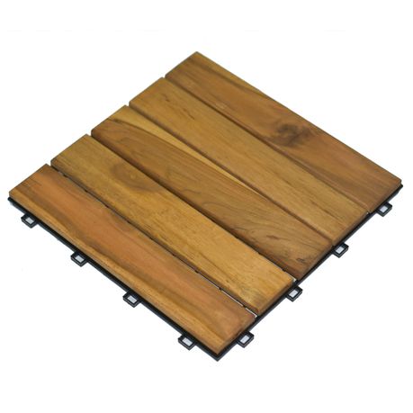 Acacia Wood Deck Click Tile - 30cm