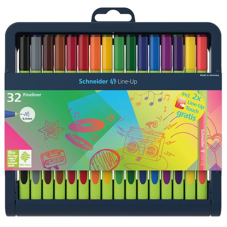 Schneider: Line-Up 0.4mm Fineliners - Case Stand of 32 Colours Buy Online in Zimbabwe thedailysale.shop