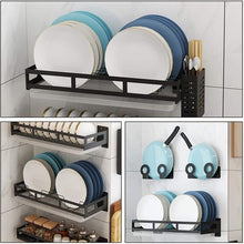 Load image into Gallery viewer, Stainless Steel Drill Free Wall Mounted Dish Rack
