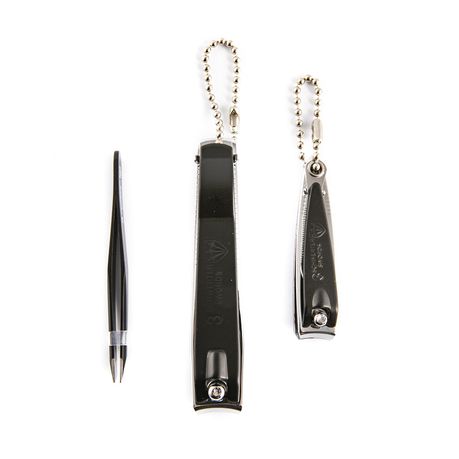 Kellermann Toenail and Nail Clippers + Tweezers in Black and Silver 3 Piece Buy Online in Zimbabwe thedailysale.shop
