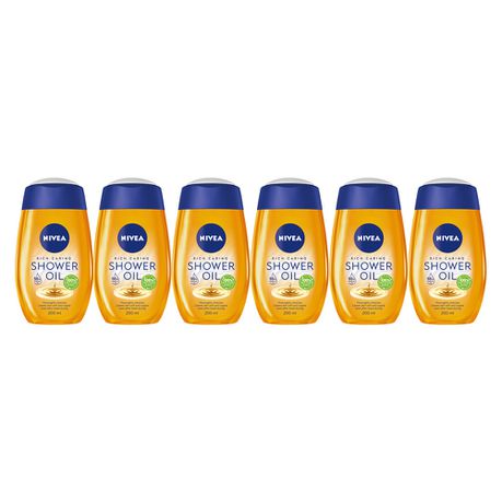 NIVEA shower / bath pampering oil - 6 x 200ml Buy Online in Zimbabwe thedailysale.shop