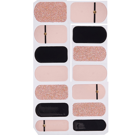 LADY LASH Nail Strips Kit Pink, Glitter & Black - Set of 2