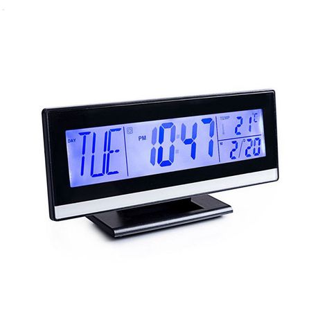 LPS Digital Calendar Back-Light LED Temperature Humidity Alarm Clock - Black
