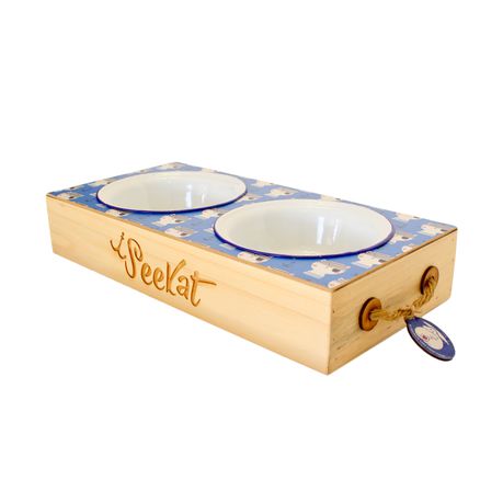 Launch Republic Handmade Cat Food And Water Feeder Seekat Engraved Buy Online in Zimbabwe thedailysale.shop