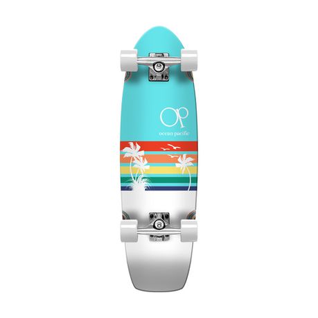 Ocean Pacific Skateboard Complete - Sunset Cruiser - Teal/White - 30 8.75