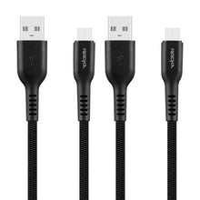 Load image into Gallery viewer, Rocka Micro USB 4-Pack Cables - Quadro Series - Mixed Length - Black
