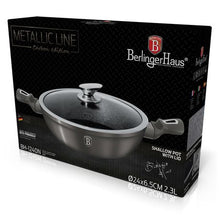 Load image into Gallery viewer, Berlinger Haus 28cm Marble Coating Shallow Pot with Lid - Carbon Metallic
