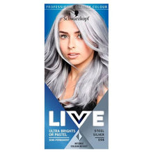 Load image into Gallery viewer, Schwarzkopf Live Ultra Brights Semi Permanent Hair Colour (Silver Steel)
