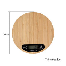 Load image into Gallery viewer, CheffyThings Digital Bamboo Kitchen Scale Round
