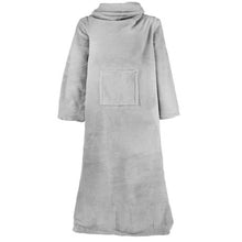 Load image into Gallery viewer, Wearable Fleece TV Blanket with Sleeves &amp; Pocket: Unisex Throw Wrap Grey
